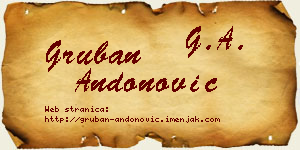Gruban Andonović vizit kartica